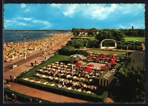 AK Travemünde, Casino-Garten mit Ausblick auf den Ostseestrand