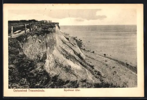 AK Travemünde, Steilküste vom Brodtener Ufer mit Wanderweg