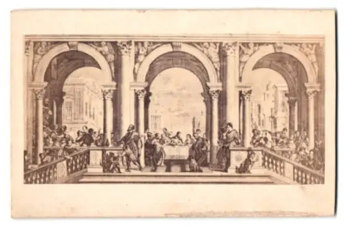 Fotografie unbekannter Fotograf und Ort, Gemälde Jesus Christus mit seinen Jüngern