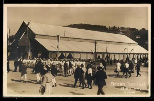 Foto-AK St. Gallen, Eidg. Turnfest 1922, Festhütte