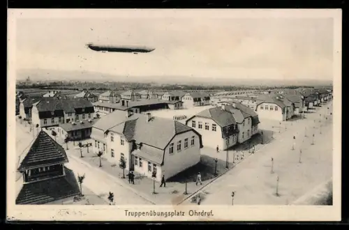 AK Ohrdruf, Zeppelin über dem Truppenübungsplatz