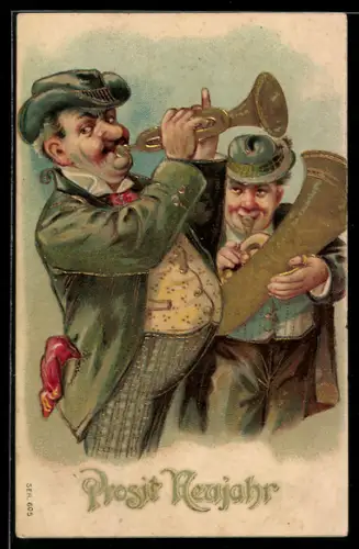 AK Musiker mit Blasinstrumenten