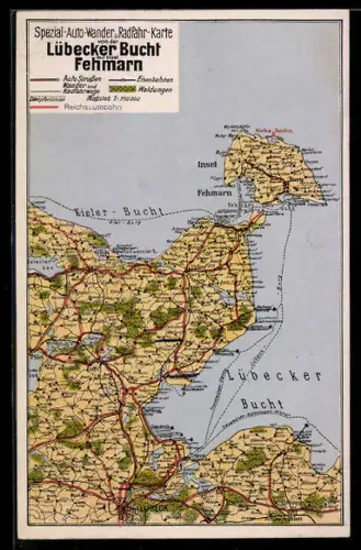 AK Burg, Landkarte der Region um die Insel Fehmarn