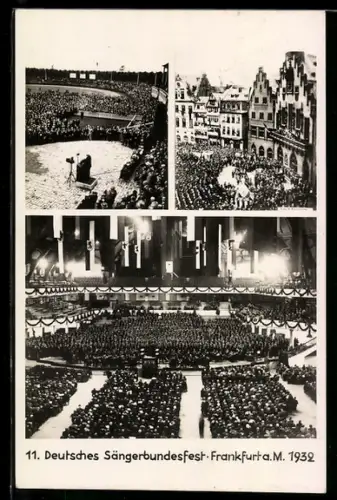 AK Frankfurt a. M., 11. Deutsches Sängerbundesfest 1932, Innenansicht der Festhalle