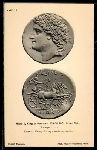 AK Geldmünze, Hiero II, King of Syracuse, 274-216 B. C., Silver Coin