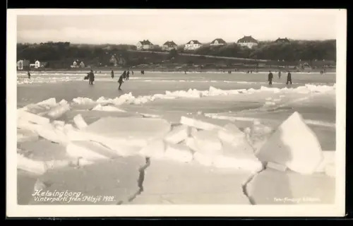 AK Kelsingborg, Vinterparti fran Palsjö 1922, Eisstoss