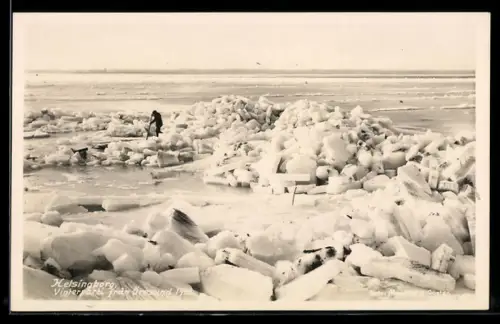 AK Kelsingborg, Vinterparti fran Öresund 1922, Eisstoss