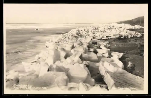 AK Kelsingborg, Palsjö strand vintern 1922, Eisstoss
