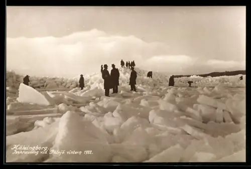 AK Kälsingborg, Isskruvning vid Pälsjö vintern 1922, Eisstoss