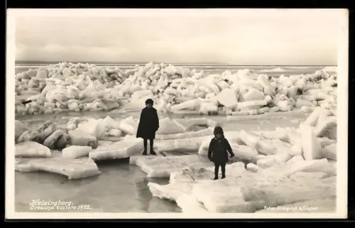 AK Kelsingborg, Öresund Vintern 1922, Eisstoss