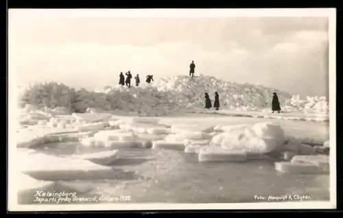 AK Kelsingborg, Isparti fran Öresund, Vintern 1922, Eisstoss