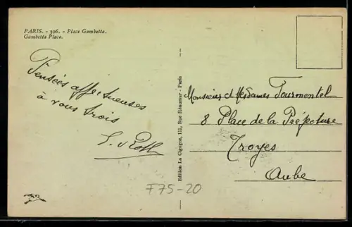 AK Paris, Place Gambetta