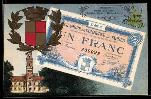 AK Tarbes, Un billet d`un Franc