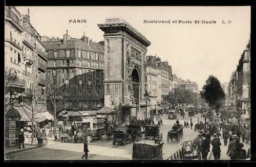 AK Paris, Porte Saint-Denis et Boulevard