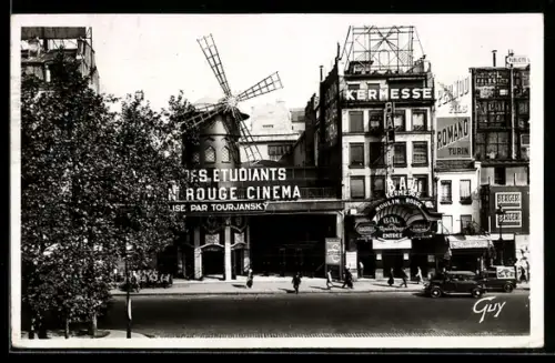 AK Paris, Moulin Rouge, Motiv mit Passanten