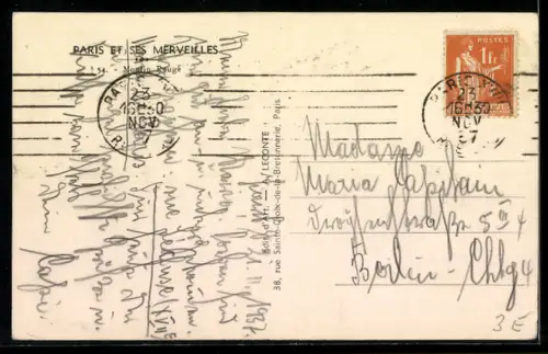 AK Paris, Moulin Rouge, Motiv mit Passanten