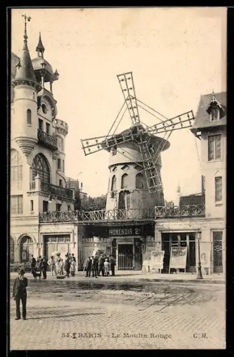 AK Paris, Moulin Rouge mit Pferdekutsche