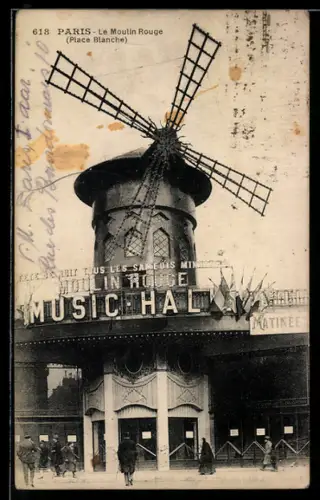 AK Paris - Le Moulin Rouge (Place Blanche) - Windmühle