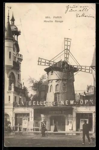 AK Paris, Eingang des Moulin Rouge