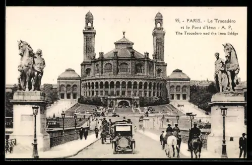 AK Paris, Palais du Trocadéro et le Pont d`Iéna