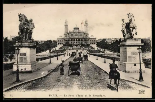 AK Paris, Palais du Trocadéro et le Pont d`Iéna