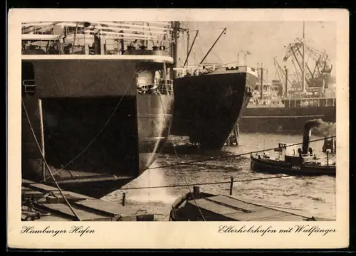 AK Hamburg, Ellerholzhafen mit Walfänger