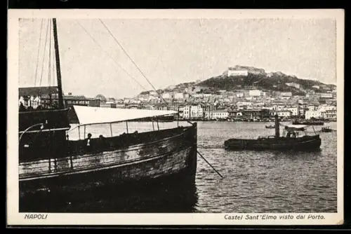 AK Napoli, Castel Sant`Elmo visto dal Porto
