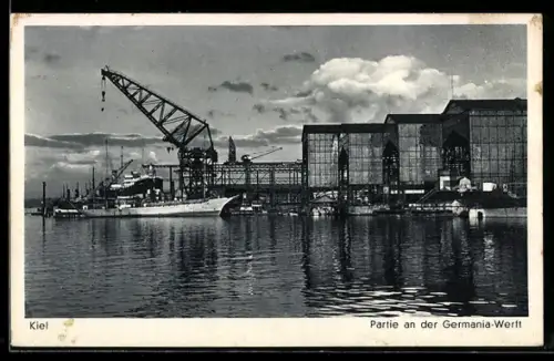 AK Kiel, Partie an der Germania-Werft, Kran