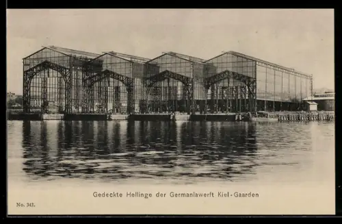 AK Kiel-Gaarden, Gedeckte Hellinge der Germaniawerft