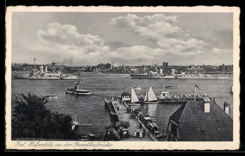 AK Kiel, Hafenbild an der Reventloubrücke