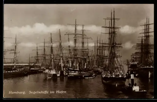 AK Hamburg, Segelschiffe im Hafen