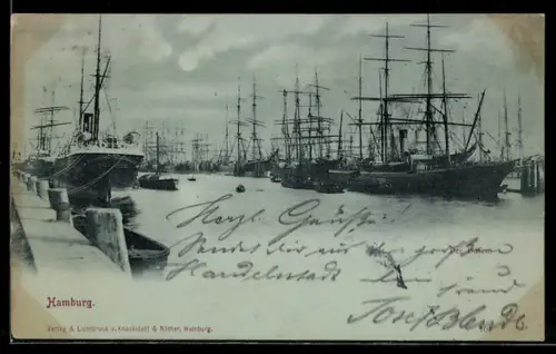 Mondschein-AK Hamburg, Der Hafen