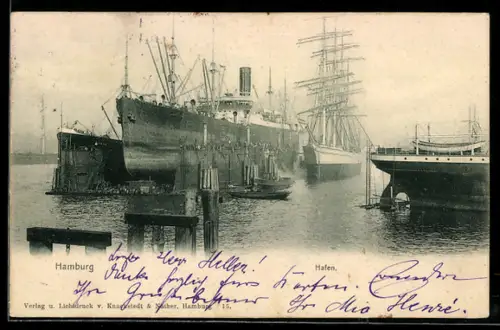 AK Hamburg, Schiffe im Hafen