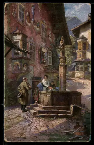 Künstler-AK sign. J. Frank: Der alte Geck