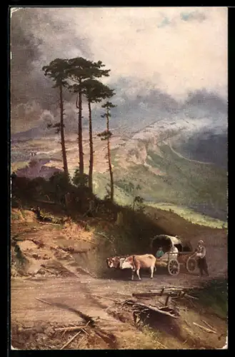 Künstler-AK sign. Th. Vasilieff: Eine Aussicht in der Krim