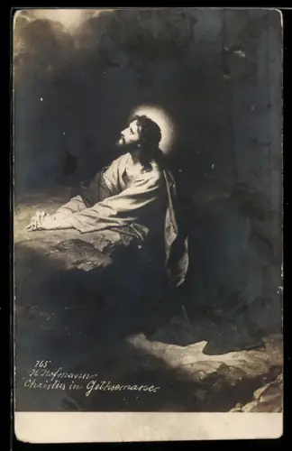 Künstler-AK sign. H. Hofmann: Christus in Gethsemane