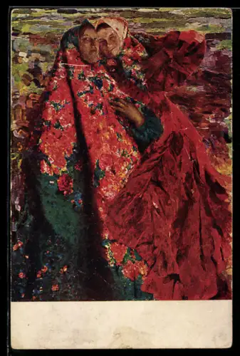 Künstler-AK sign. F. Malavine: Femmes de village