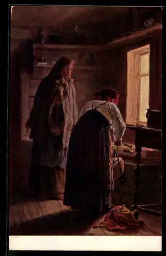 Künstler-AK sign. V. Maximow: Emprunt du pain