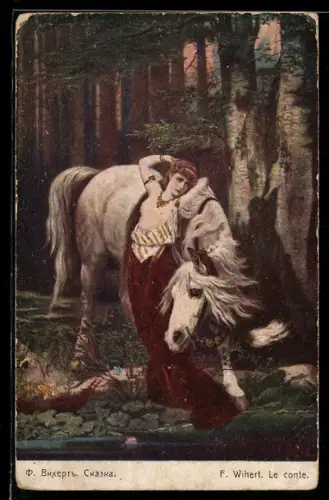 Künstler-AK sign. F. Wihert: Le conte