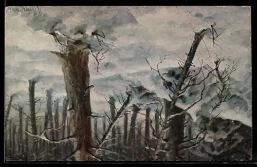 Künstler-AK sign. C. Klwever: Au sein de la foret