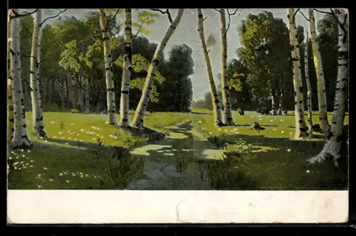 Künstler-AK sign. A. I. Kouindji: Bois de bouleaux