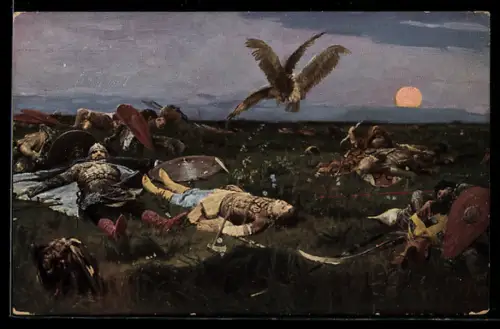 Künstler-AK sign. W. Wasnézoff: Après le combat