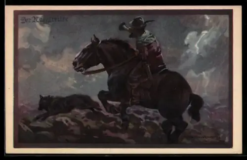 Künstler-AK Franz Jung-Ilsenheim: Der Nachtreiter
