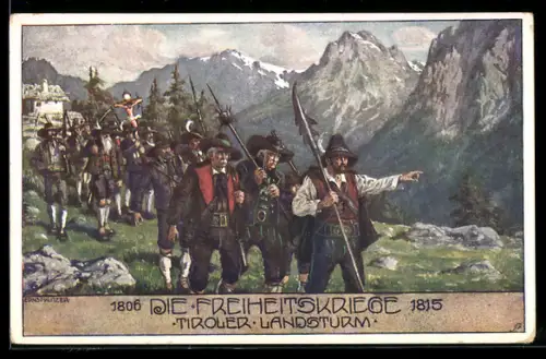 Künstler-AK Ernst Kutzer: Die Freiheitskriege, Tiroler Landsturm, 1806 - 1815
