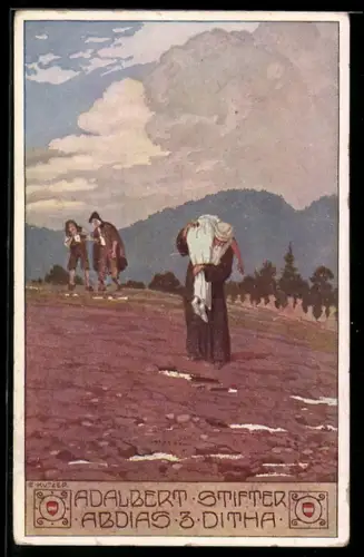 Künstler-AK Ernst Kutzer: Mann trägt Frau auf der Schulter