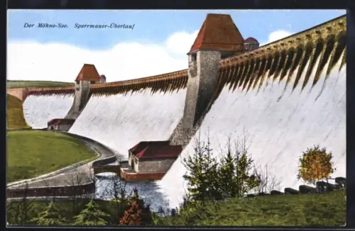 AK Günne /Soest, Möhne-See, Sperrmauer-Oberlauf