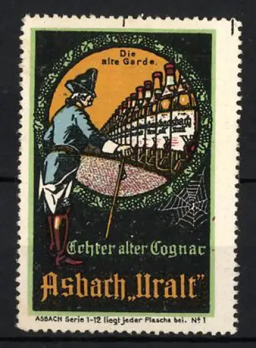 Reklamemarke Echter alter Cognac, Die alte Garde