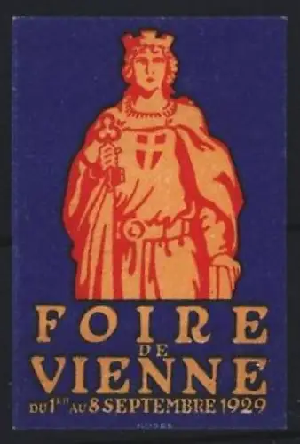 Reklamemarke Wien, Foire de Vienne 1929, Roter König