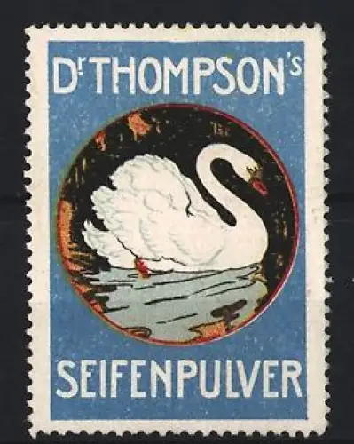 Reklamemarke Dr. Thompson`s Seifenpulver, Schwan auf Wasser
