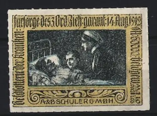 Reklamemarke A. & B. Schuler GmbH, Geldlotterie der Krankenfürsorge des 3. Ord.